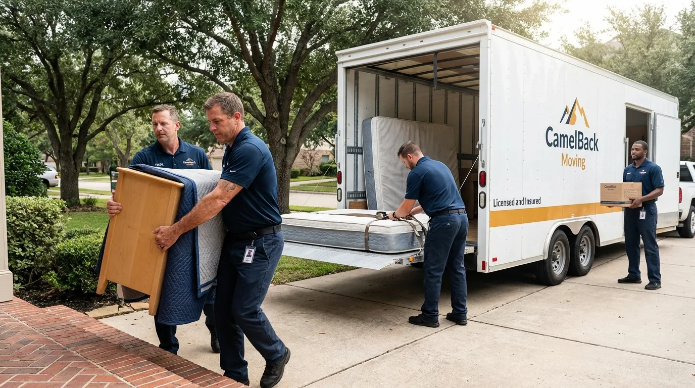 Crew loading residential truck for cross-state move from East Brunswick, NJ