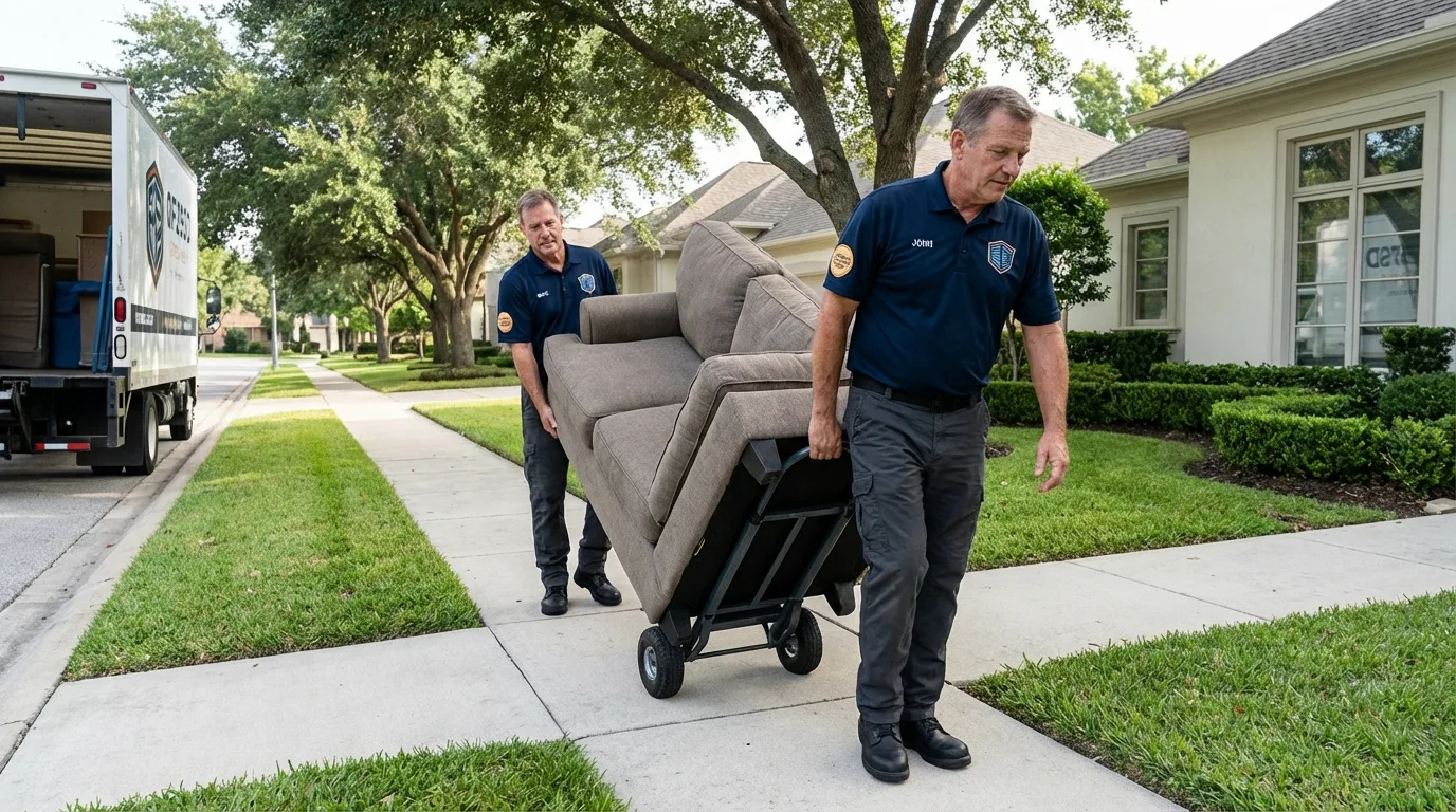 Local residential moving crew loading furniture in East Brunswick, NJ